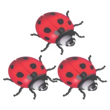  3PCS Ladybug Metal Wall Decor: Ladybug Insect Sculpture Ornament - Garden Patio