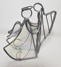 vintagestyle stained glass angel playing harp 3D Suncatcher Standing Sculpture