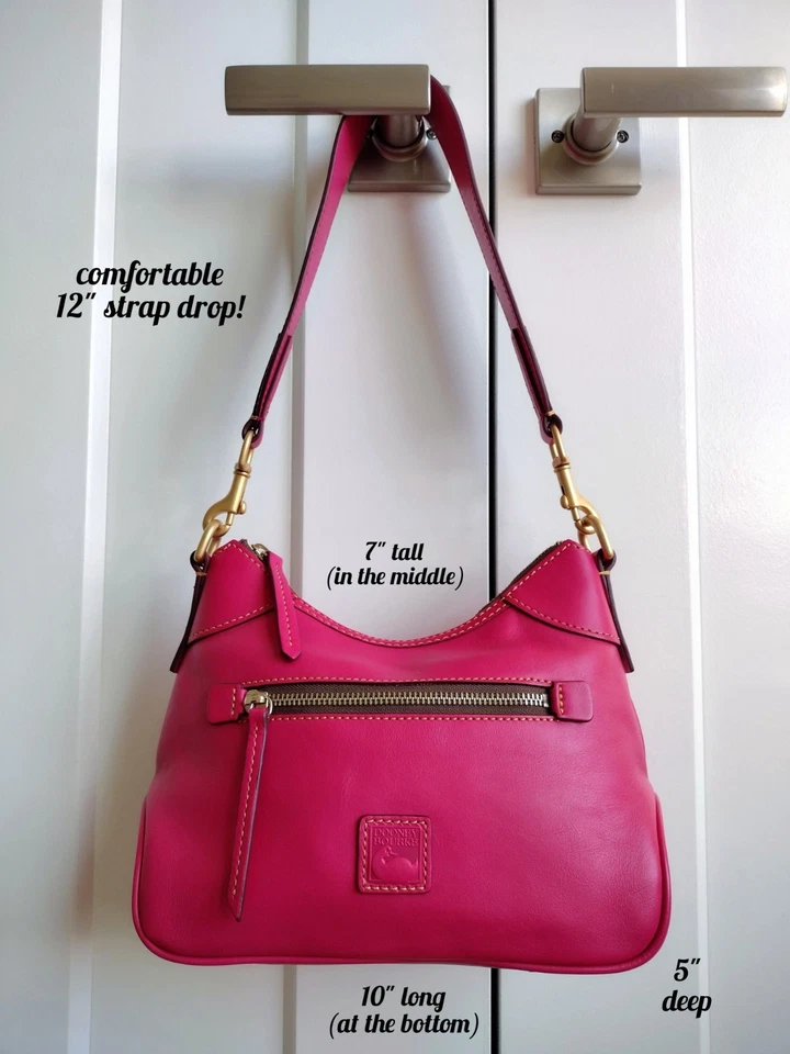 ❤️ NWOT DOONEY & BOURKE FUCHSIA PINK FLORENTINE LEATHER HOBO BAG + WALLET SET ❤️ - Image 2 of 4