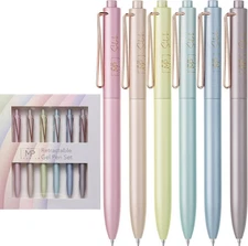 Mr. Pen- Retractable Gel Pens, 6 Pack, Black Ink Pens Fine Point, black 