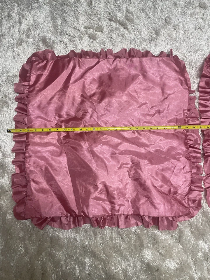 Set of 2 Stunning Surya Hot Pink Ruffled Pillow Covers 27”x27” - Image 4 of 4