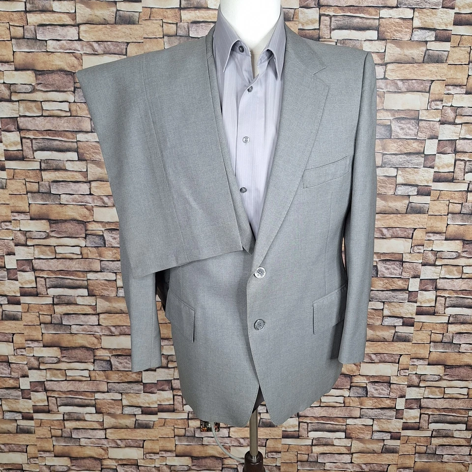 1960s Phoenix 2 Piece Suit Mens 40R 34X30 Solid Gray Half Lined - Image 4 of 4