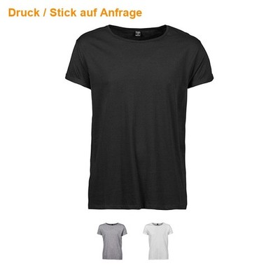 TEE JAYS Roll-Up-Tee T-Shirt Rollärmel Herren Kurzarm Rundhals S-3XL 5062 NEU