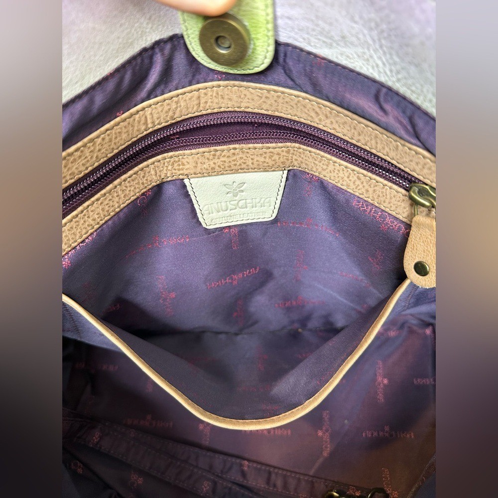 Anuschka Hand Painted Genuine Leather Featuring Hummingbird Floral Tote Bag.