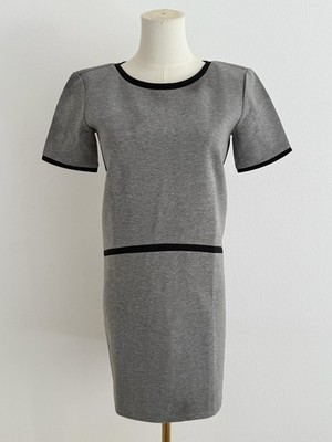 Max Mara Weekend Kleid Grau Schwarz Etuikleid Jersey Business Elegant 38