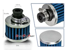 5/8" Inch (15mm) Inlet BLUE Universal Air Breather Filter For Engine Crankcase