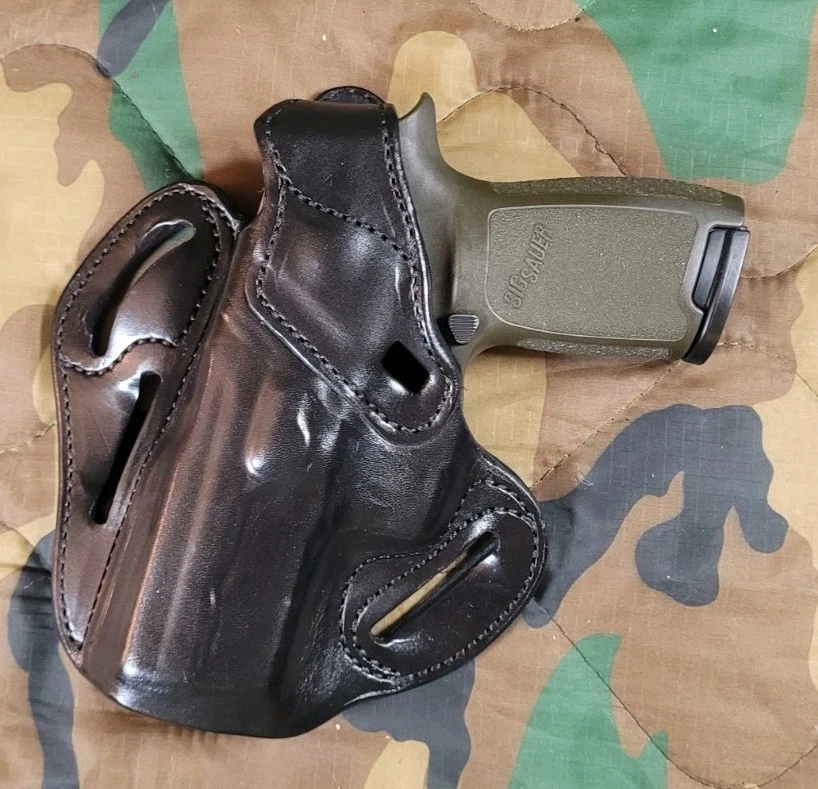 Desantis FFDO Sig Sauer P250/P320 Compact Owb Left Hand Leather Holster Black - Image 3 of 4