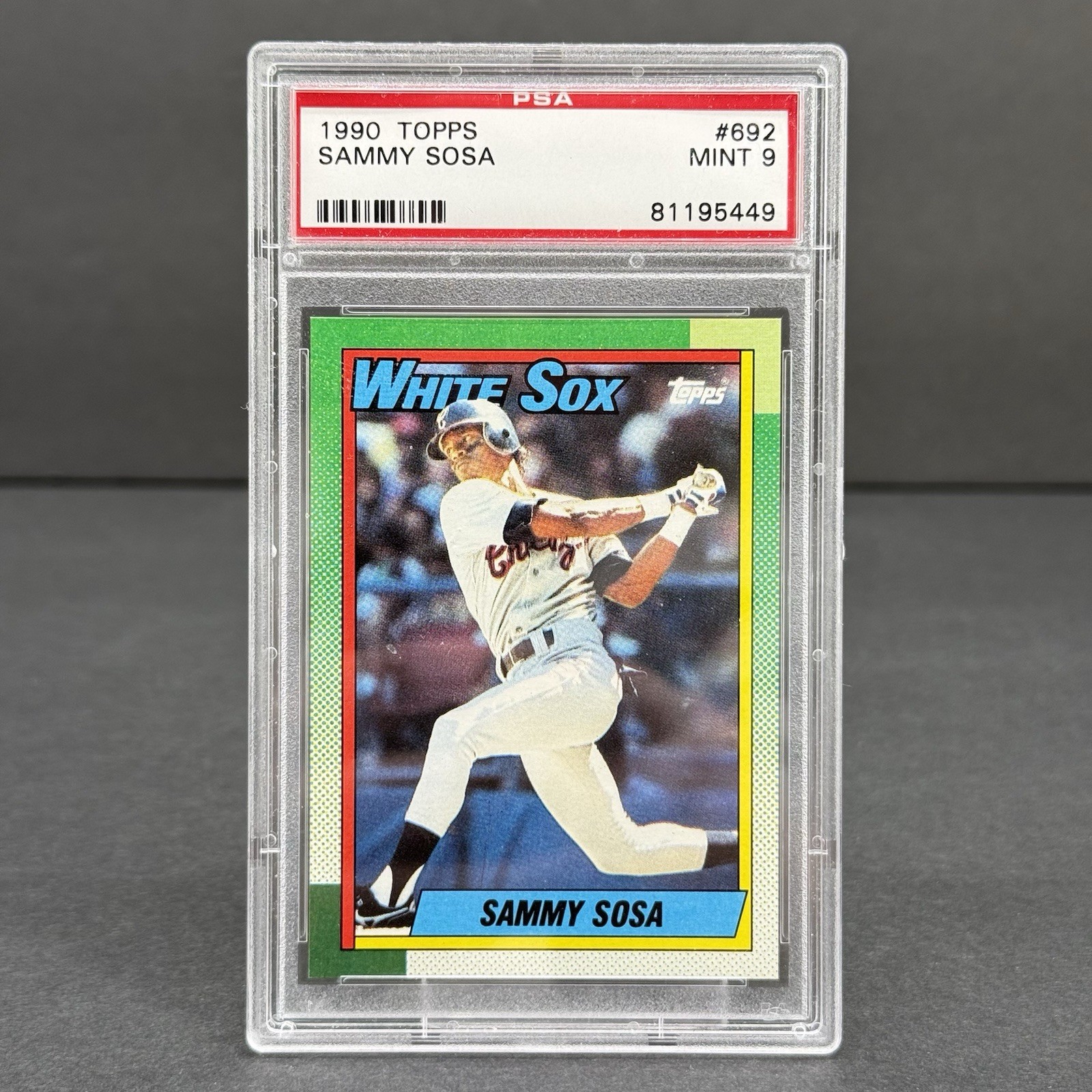1990 Topps #692 Sammy Sosa Rookie RC Chicago White Sox PSA 9 MINT