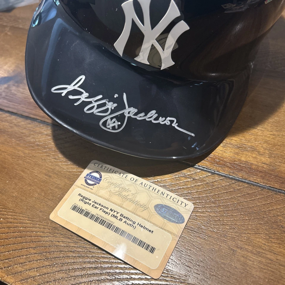 Reggie Jackson Yankees Signed Batting Helmet & 44 Insc with Steiner Coa - Image 4 of 4