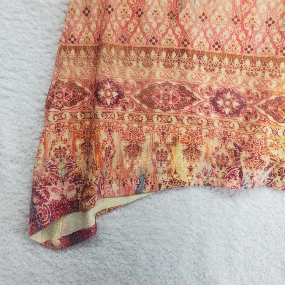 Top boho para mujer One World XL rosa floral pedrería elástico hada grunge artístico Foto 2 de 4