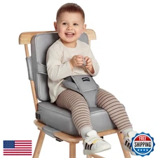 HOMEAL Toddler Booster Seat Chair, Backrest, Adjustable Straps, Portable, Non-Sl