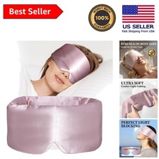 Luxury 100 Mulberry Silk Sleep Mask - Light Plum Large Eye Cover for Deep Sleep