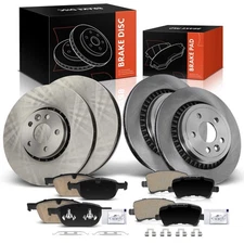 12x Front & Rear Driver & Passenger Disc Rotors & Brake Pads for XC60 2010-2015
