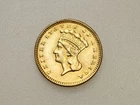 1873 $1 INDIAN PRINCESS HEAD GOLD COIN