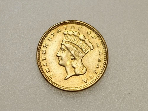 1873 $1 INDIAN PRINCESS HEAD GOLD COIN