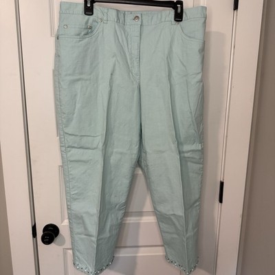Ruby Rd. Plus Capri Pants - Womens Size 18 - Green - Studded Legs