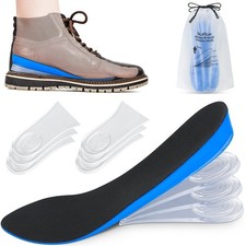 4 Layers Adjustable Height Increase Insoles, 3/4 Length Shock Absorption Shoe Li