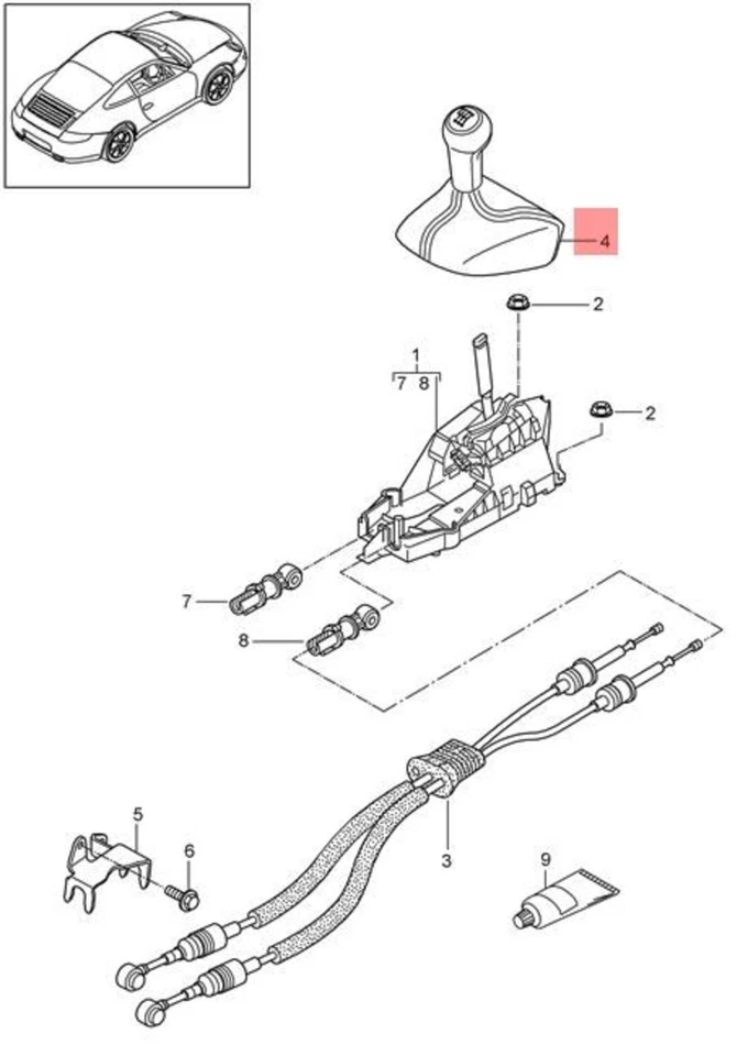 Genuíno PORSCHE 911 Carrera 997 Botão de Engrenagem Preto 99742407505A15 - Imagem 2 de 3