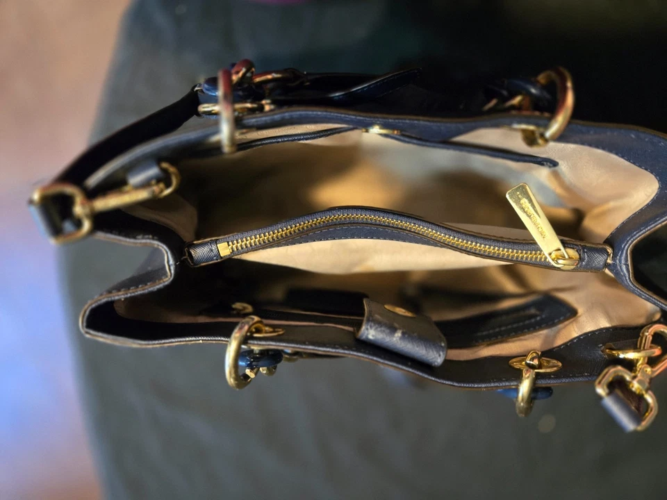 🌞BOLSO BANDOLERA BANDOLERA MICHAEL KORS CYNTHIA AZUL MARINO CUERO SAFFIANO Foto 4 de 4