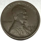 1917 S Lincoln Wheat Cent Penny Fine 1c One Cent US Coin- 3584
