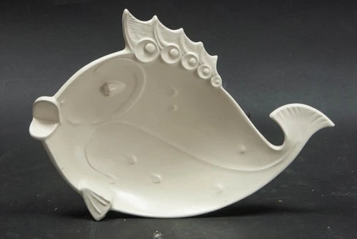 Art Deco Whimsical  Red Wing Pottery Bowl ,   Nautical Home Decor