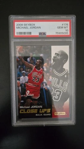 2008-09 MICHAEL JORDAN SKYBOX CLOSE UPS SP BASE PSA 10 GEM CARD #176 UPPER DECK