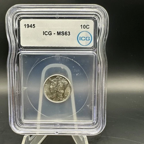 1945 10C  Mercury Silver Dime - ICG MS63 - Free Shipping