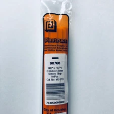 Plastruct 90768 Styrene Rectangle Strip 0.080"x 0.187"x 10" (10)