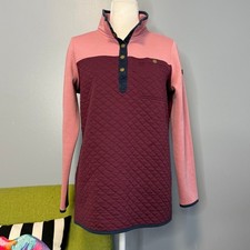 LL Bean Colorblock Quilted Mockneck Tunic Sweatshirt