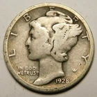 1928 D Mercury Dime 90% Silver G-VG  "Actual Coin Pictured - Not Cleaned"