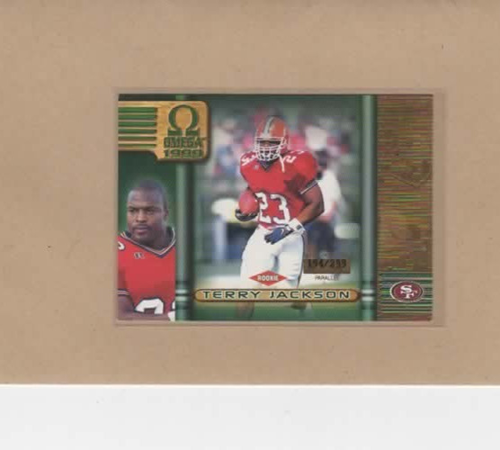 1999 Pacific Omega - Terry Jackson #203 Gold (RC) 194/299 San Francisco 49ers