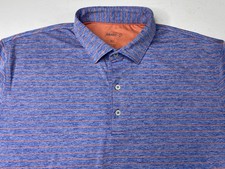 johnnie-O Men's Newton Striped Golf Polo Shirt in Biscayne Size XL