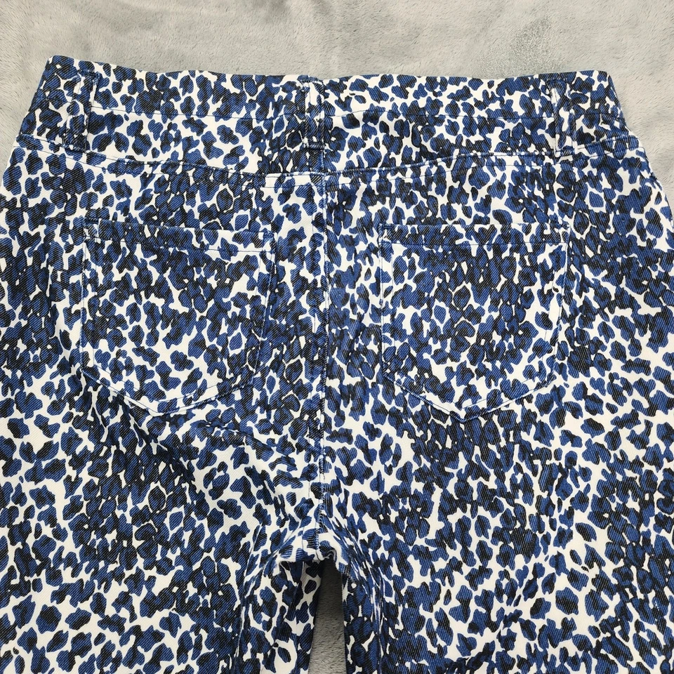 Faded Glory Jeans Womens M Black Blue White Animal Print Jegging Skinny Capri - Image 3 of 4