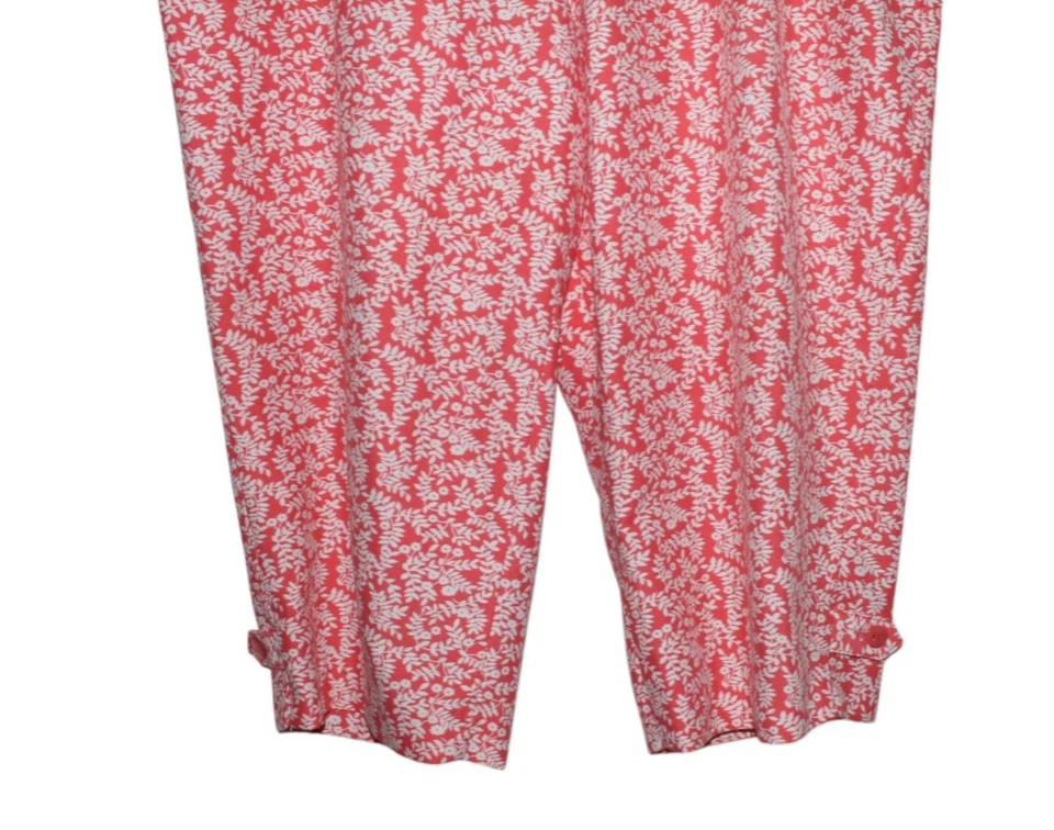 Alia Mujer Capris Pull-on Cintura Elástica Bolsillos Frontales Naranja y Blanco Talla 16P Foto 3 de 4