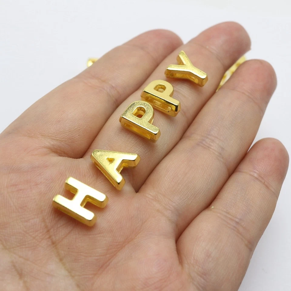 Dijes de letras acrílicas con cuentas diapositivas del alfabeto de la A a la Z 200/400 piezas para muñeca plana de 8 mm Foto 4 de 4