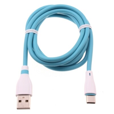 Blue 4ft USB-C Cable Charger Cord Power Wire Type-C Fast for Phones Tablets
