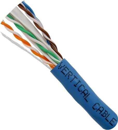 CAT6A 10G Solid-Bare Copper Bulk Cable BLUE 100,200,300,400FT - Picture 1 of 2