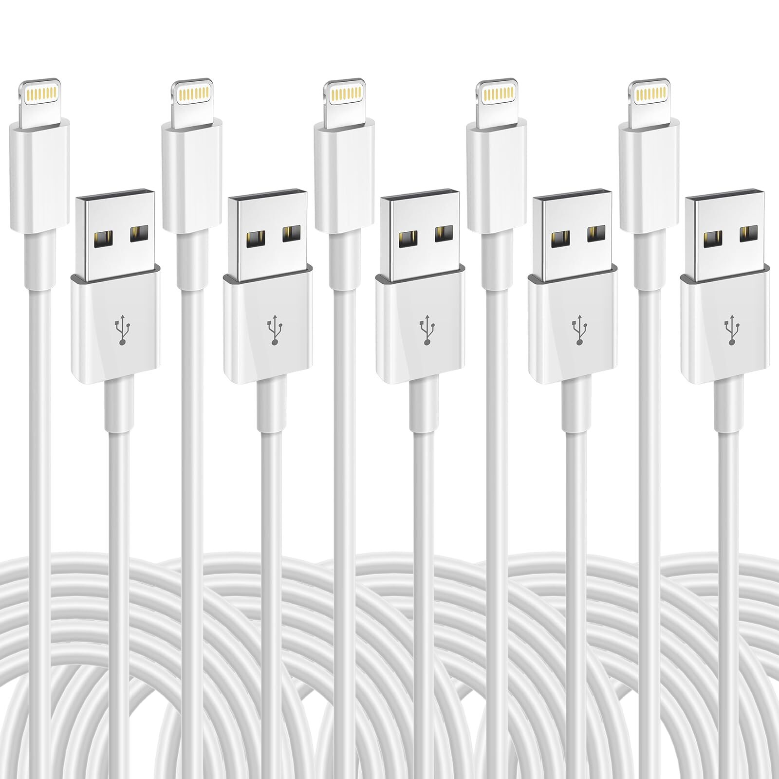 5Pack(3/3/6/6/10FT) Lightning Cable Fast Charging Cable MFi Certified Origina...-image
