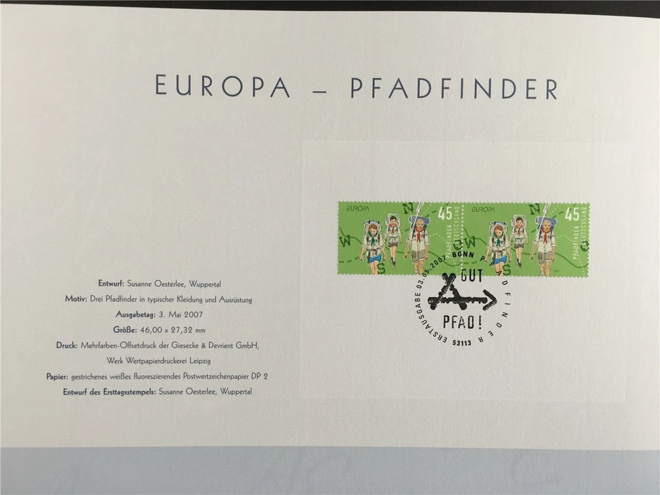 GERMANY ART-EDITION 2007/17 PFADFINDER BOY SCOUTS EUROPA CEPT - Image 4 of 4