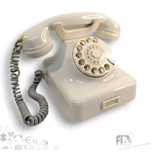 Altes Telefon Bakelit Wahlscheibe Post W48 Siemens DeteWe Retro Weiß Elfenbein⚡️