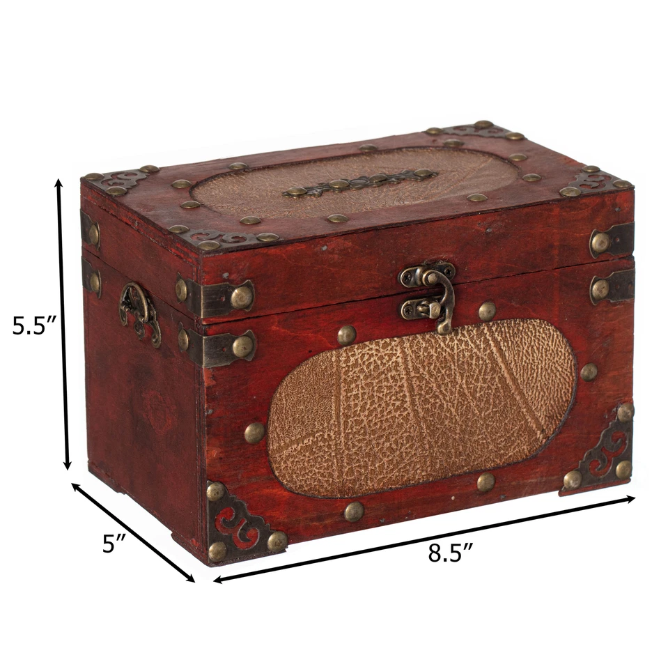 New Decorative Vintage Wooden Index and Recipe Card Box Rustic Organizer - Image 4 of 4