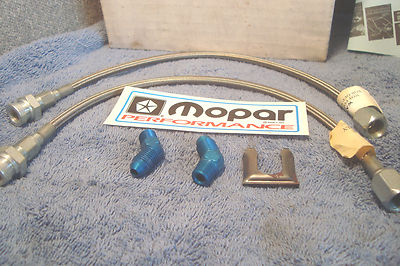 Brake Hose Line Set Braided NOS Racing Front Disc Mopar  