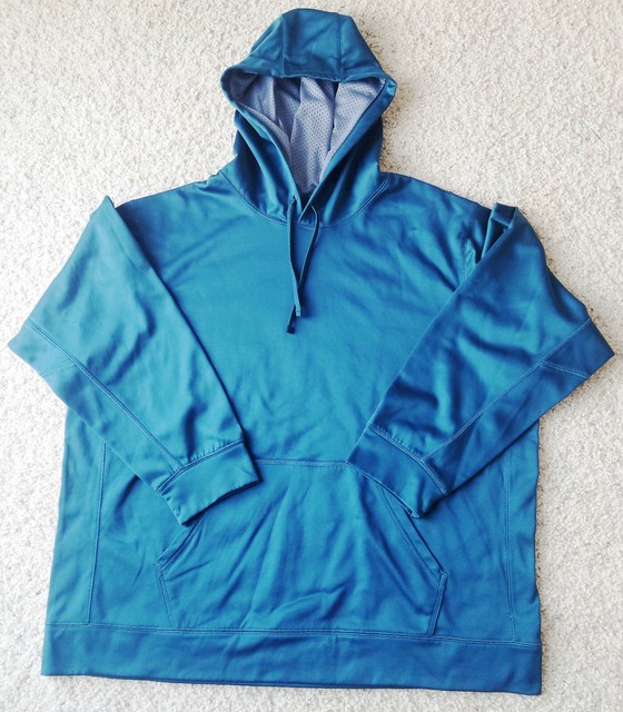 MTA SPORT SATINY TEAL GREEN HARD SHELL HOODED FLEECE PULLOVER SWEATSHIRT XXL 2X eBay