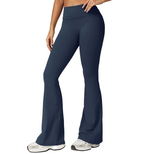 ANNIEGO High Waist Hip Lifting Yoga Pants Casual Tight Wide Leg Flared Pants