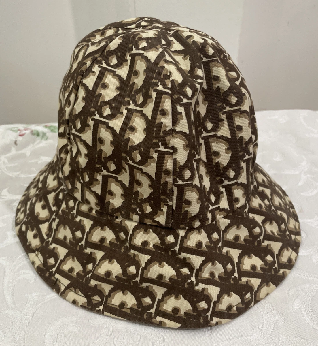 Authentic Vintage Christian Dior monogram bucket bell hat Rare