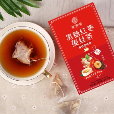 Chinese Black Sugar Red Dates Ginger Tea Eight Treasure 240g (12g *20 Packs)