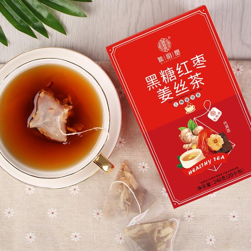 Té chino de jengibre de fechas rojas de azúcar negro ocho tesoros 240 g (12 g * 20 paquetes)