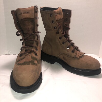 Wolverine Mens Kiltie Brown Steel Toe Lace Up Work Boots Sz 8M