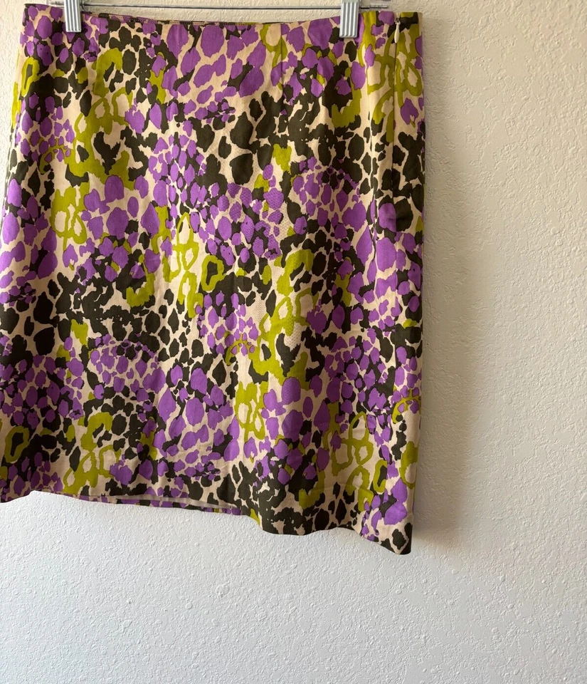 Doncaster Pencil Skirt Womens Size 10 Green Purple Black Geo Print Lined - Image 4 of 4