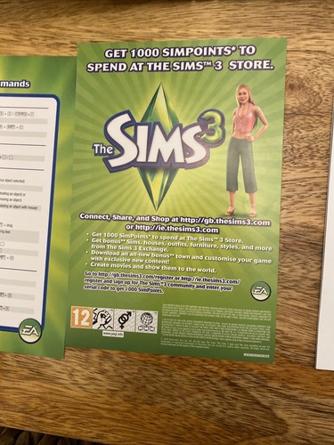 The Sims 3 PC Game Case Inserts And Manual Only No Game Included - Afbeelding 6 van 7
